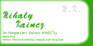 mihaly kaincz business card